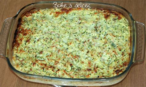 Gratin De Courgettes Râpées Riz Jambon Et Fromage Boîte à Délices