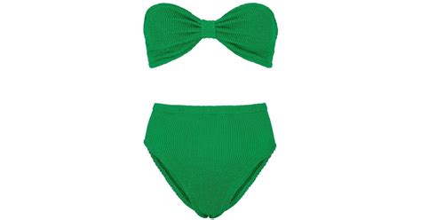 Hunza G Ruby High Waist Seersucker Bikini In Green Lyst