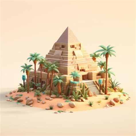 Premium Photo Egyptian Pyramid Landscape 3d Illustration