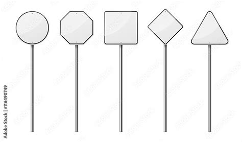 Set Of Blank Road Signs Isolated On White Background EPS10 Vector