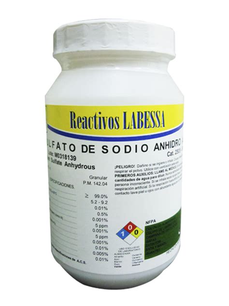 SODIO SULFATO ANH 250GR A C S REACTIVOS