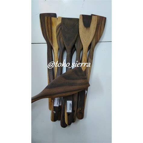 Jual Sodet Spatula Sutil Kayu Mahoni Sonokeling Sono Segi Kotak