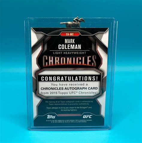 2015 UFC Topps Chronicles Auto Autograph Mark Coleman SP HOF EBay