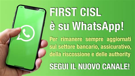 Il Nuovo Canale WhatsApp Ufficiale Di First Cisl FIRST Grosseto