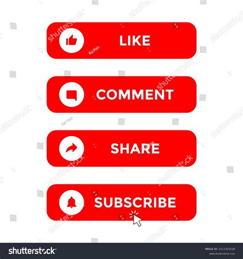 Like Comment Share Subscribe Button Icon Stock Vector Royalty Free 2111325518 Shutterstock