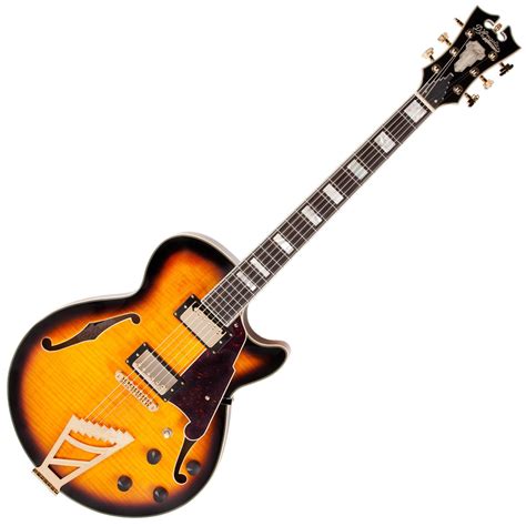 D Angelico EXSS Guitarra Eléctrica Cuerpo Semihueco Vintage Sunburst