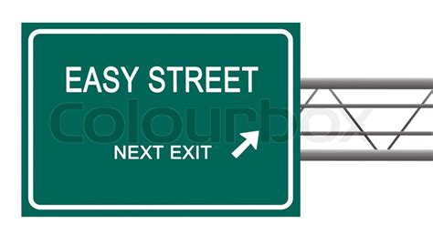 Road sign to easy street | Stock image | Colourbox