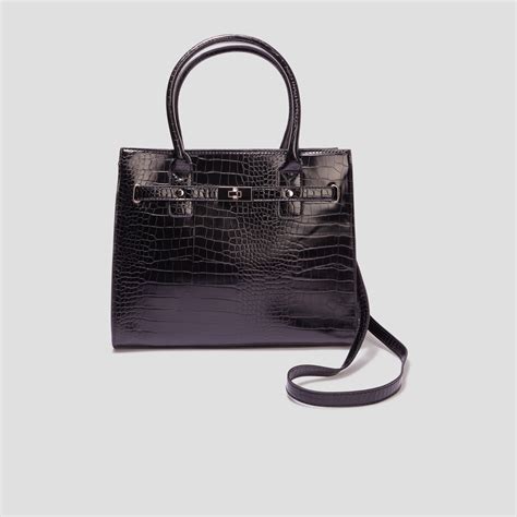 Sac Main Aspect Croco Noir Femme La Halle