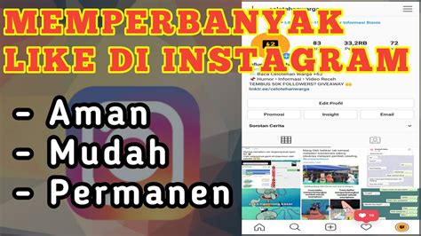 Cara Memperbanyak Like Di Instagram Aman Tanpa Akun Tumbal Youtube