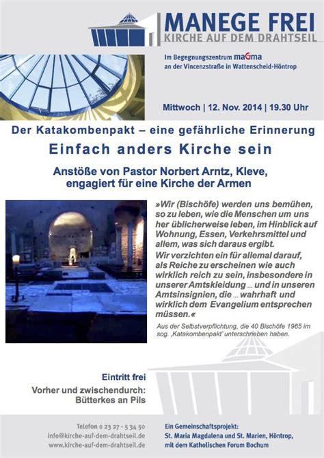 November Plakat Manege Frei Katholische Kirche Wattenscheid