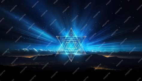 Premium AI Image | The Star of David in the night sky is a symbol of Israel