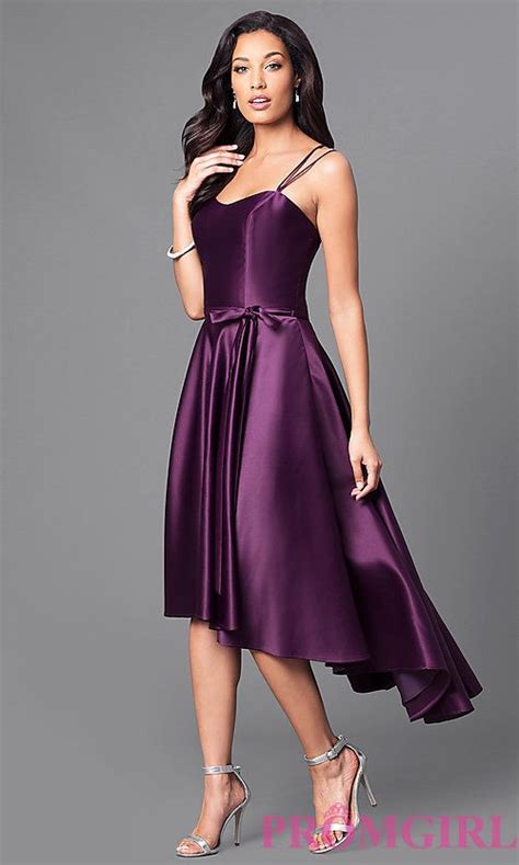 Eggplant Purple High Low Satin Dress Purple Prom Dress Light Purple