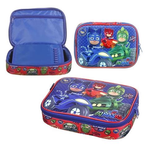 Estojo Escolar Infantil Soft Luxo Pj Masks Azul Dmw Bags No Shoptime