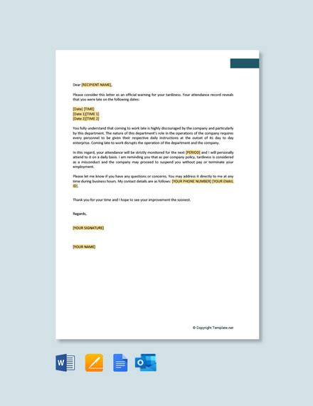 Free Attendance Warning Letter For Students Template - Google Docs ...