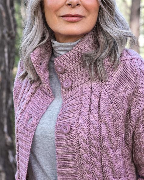 Ros Meliert Langstrickjacke Mit Aran Zopfmuster Aus Reiner Wolle F R