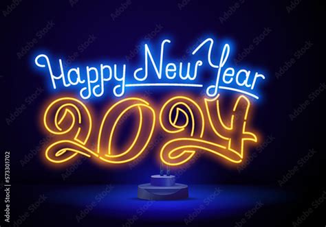 Number Icon Happy New Year Neon Style Light Decoration Icon