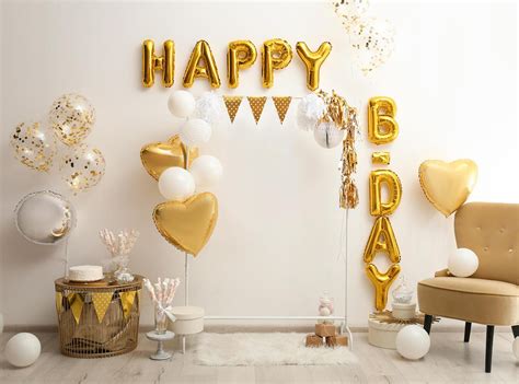 Golden Balloon Happy Birthday Backdrops Birthday Backdrop IBD-24119 – iBACKDROP