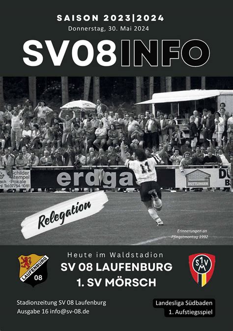 Stadionzeitung SV 08 Laufenburg E V