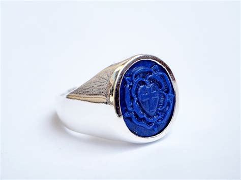 Rosicrucian Ring Lapis Hand Crafted Genuine Gemstone Sterling Silver ...