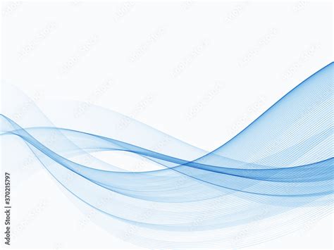 Poster Foto Blue Abstract Lines Swoosh Wave Smooth Wave Border