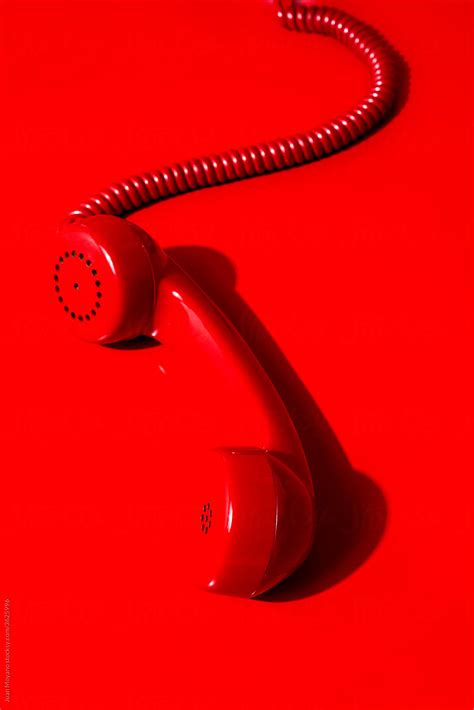 Red Telephone Off The Hook By Stocksy Contributor Juan Moyano Stocksy