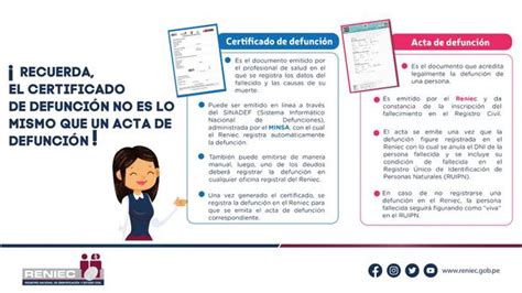 Reniec cuál es la diferencia entre certificado de defunción y acta de