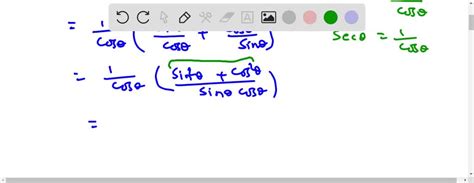 Solved Verify Each Of The Trigonometric Identities Sec X Tan X Cot