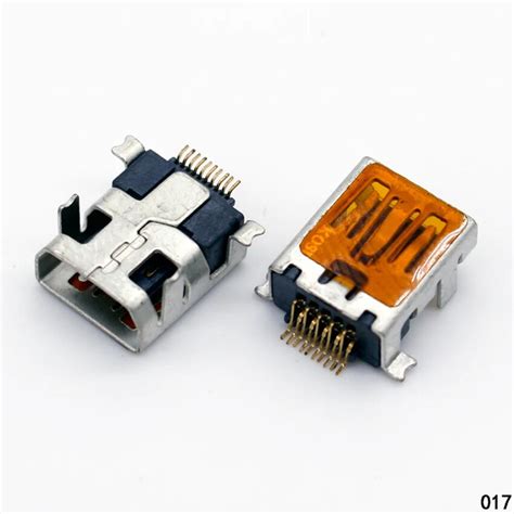 Pcs Female Mini Usb Type B Pin Smt Smd Dip Mount Jack Connector