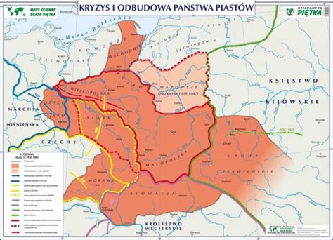 POLSKA PIERWSZYCH PIASTÓW MAPA SZKOLNA