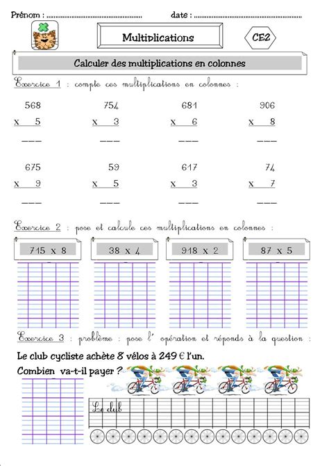 Maths Ce Produits En Colonnes Avec Retenues La Classe Des Ce De