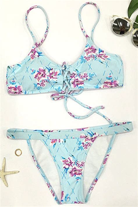 Cupshe Sweet Love Fall Floral Bikini Set Floral Bikini Set Swimming