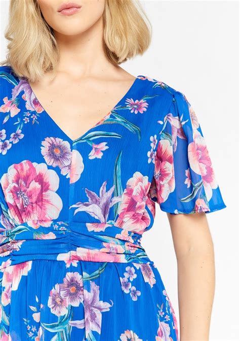 Lola Liza Maxi Jurk Met Bloemenprint Blue Maat Bol