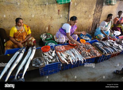 India Goa Fish Market At Panaji Stock Photo Alamy