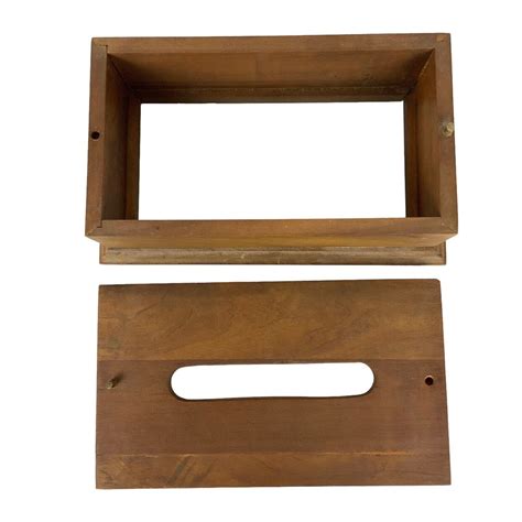 Walnut Wooden Tissue Box Holder Rectangular Decorative Edge Etsy