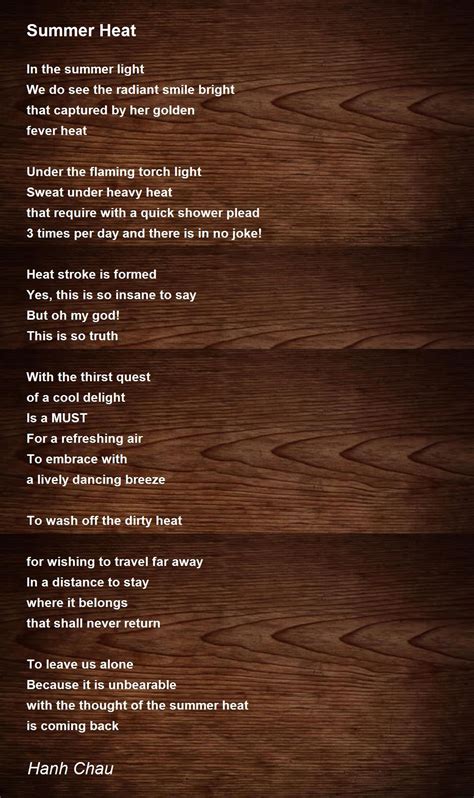 Summer Heat Poem by Hanh Chau - Poem Hunter