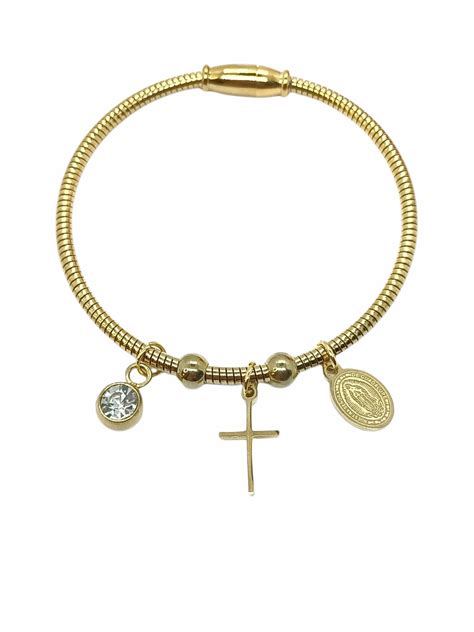 Ripley PULSERA MAGNÉTICA MEDALLA VIRGEN GUADALUPE Y DIJES