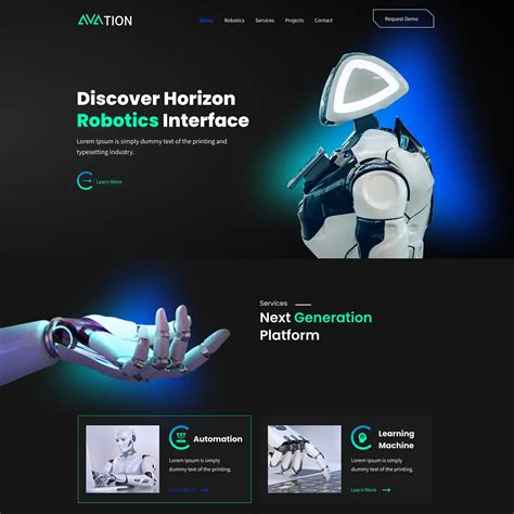 Avation Artificial Intelligence Robotics Elementor Website Template Kit