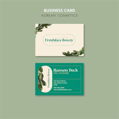 Free Psd Korean Cosmetics Business Card Template