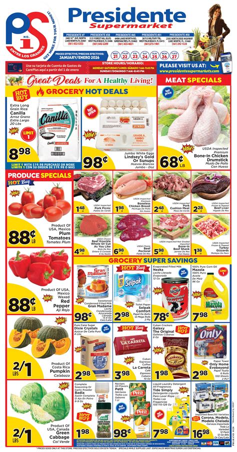 Weekly Promotions - Presidente Supermarkets | Where your Dollar Buys
