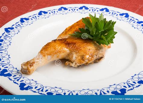 Baked Half Chicken Stock Photo Image Of Roasted Barbecue 81154764