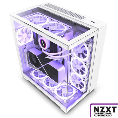 Nzxt H9 Elite Blanco Atx Mid Tower Incluye 3 Ventiladores Rgb Y 1 Sin Rgb Capacidad De