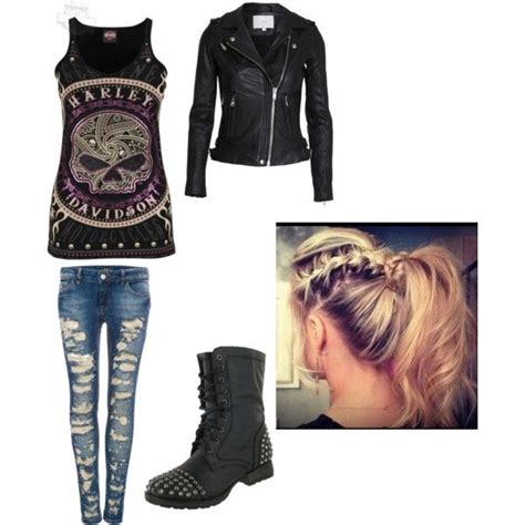 Harley Davidson | Biker chic, Biker outfit, Cute outfits