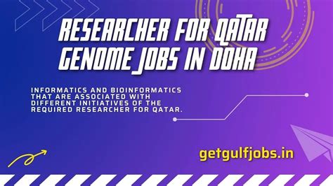 Urgently Required Researcher For Qatar Genome Jobs In Doha