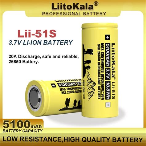 Veitokala LII 51S 26650 20A Puissance Batterie Au Lithium Rechargeable