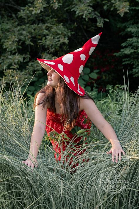 Red Amanita Mushroom Witch Hat In Felt Forest Witch Hat Sorceress Hat