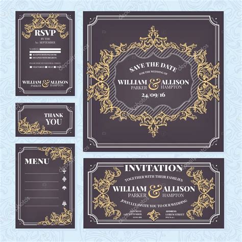 Set Of Wedding Cards Stock Vector Image By Selenamay