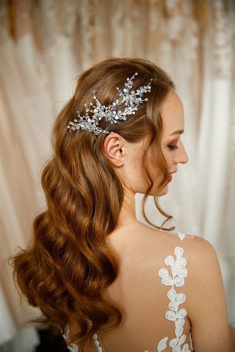 Blaue Kristall Braut Haarnadeln Hochzeit Bobby Pins Blaue Haarnadeln