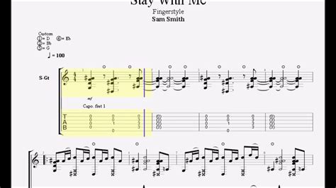 Sam Smith Stay With Me Fingerstyle Tab YouTube