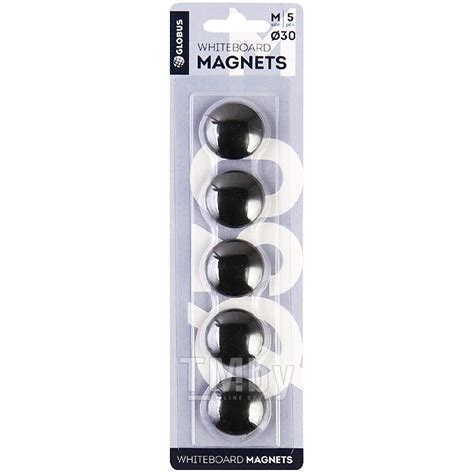 Купить магниты для доски 30мм 5шт/уп чёрные Globus МЧ30 в Минске — TM.by