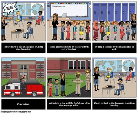 Fire Drill Social Story Storyboard By Da Examples